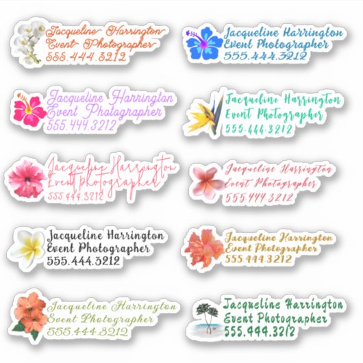 Tropical Flowers Custom-Cut Vinyl Sticker (Voorkant)