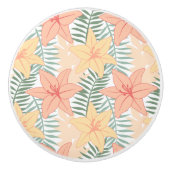Tropical Flowers Keramische Knop (Voorkant)