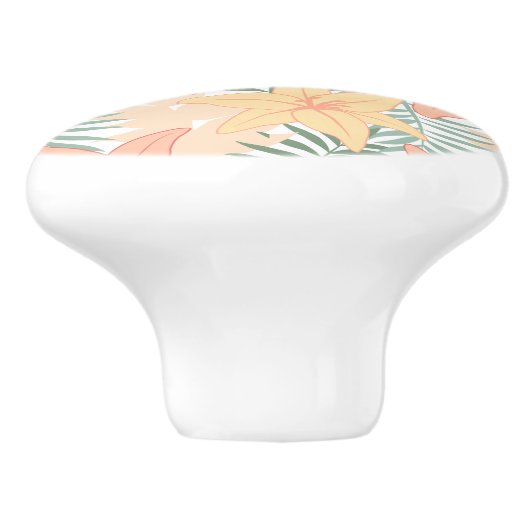 Tropical Flowers Keramische Knop (Zijkant)