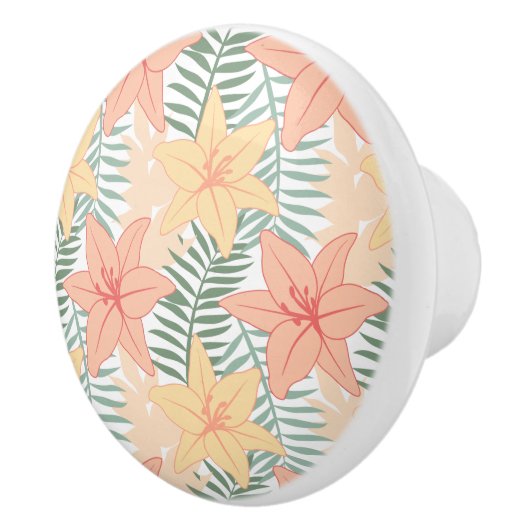 Tropical Flowers Keramische Knop (Rechts)