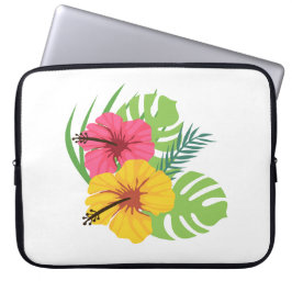 Tropical Flowers Laptop Hoesje Laptop Sleeve