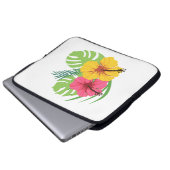 Tropical Flowers Laptop Hoesje Sleeve (Voorkant onderkant)
