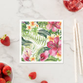 Tropical Flowers Leaves Floral Vrijgezellenfeest P Servetten (Insitu)