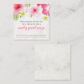 Tropical Flowers Luier Raffle Baby shower Informatiekaartje (Voorkant / Achterkant)