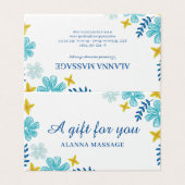 Tropical Flowers Massage Gift Card Kaart (Buitenkant ongevouwen)