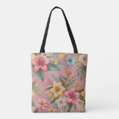 Tropical Flowers Natuur geïnspireerd Tote Bag (Achterkant)