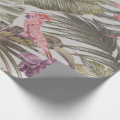 Tropical flowers, palm leaves, bird of paradise  cadeaupapier (Hoek)