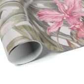Tropical flowers, palm leaves, bird of paradise  cadeaupapier (Rol Hoek)