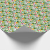 Tropical Flowers & Pineapples Cadeaupapier (Hoek)