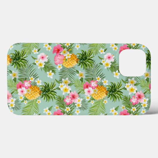 Tropical Flowers & Pineapples Case-Mate iPhone Case (Achterkant (horizontaal))