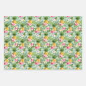Tropical Flowers & Pineapples Inpakpapier Vel (Voorkant)