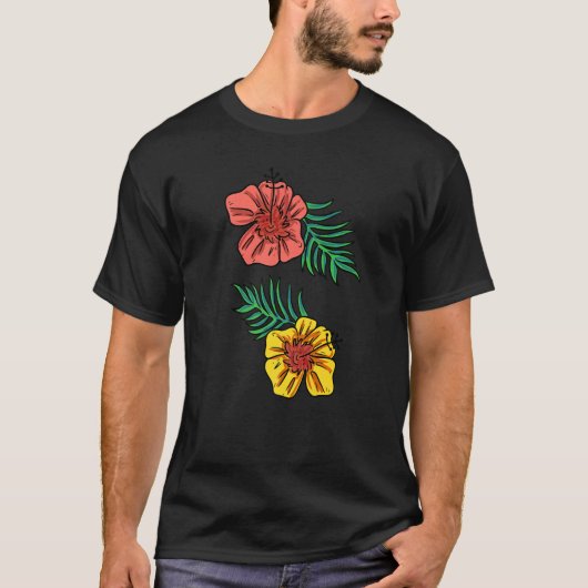 Tropical Flowers Plants T-shirt (Voorkant)