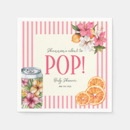 Tropical Flowers Pop Baby Shower Paper Napkins Servet