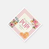 Tropical Flowers Pop Baby Shower Paper Napkins Servet (Hoek)