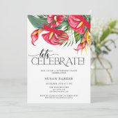 Tropical Flowers Retirement Party Kaart (Staand voorkant)