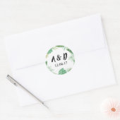 Tropical Flowers Rustieke Stickers Palm Leave Labe (Envelop)
