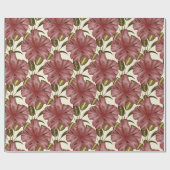 Tropical flowers seamless pattern | red flowers cadeaupapier (Vlak)