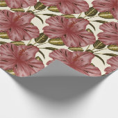Tropical flowers seamless pattern | red flowers cadeaupapier (Hoek)
