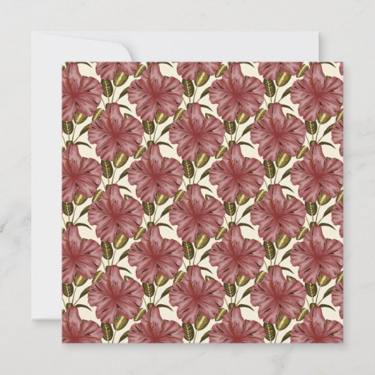 Tropical flowers seamless pattern | red flowers kaart (Voorkant)