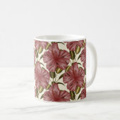 Tropical flowers seamless pattern | red flowers koffiemok (Voorkant rechts)