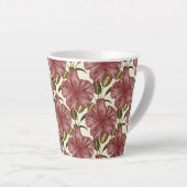 Tropical flowers seamless pattern | red flowers latte mok (Rechterhoek)
