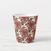 Tropical flowers seamless pattern | red flowers latte mok (Voorkant)