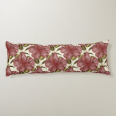 Tropical flowers seamless pattern | red flowers lichaamskussen (Achterkant)
