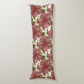 Tropical flowers seamless pattern | red flowers lichaamskussen (Voorkant Verticaal)
