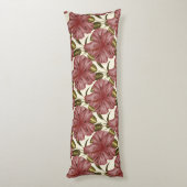 Tropical flowers seamless pattern | red flowers lichaamskussen (Achterkant (Verticaal))