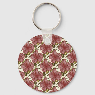 Tropical flowers seamless pattern red flowers sleutelhanger
