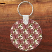 Tropical flowers seamless pattern | red flowers sleutelhanger (Voorkant)