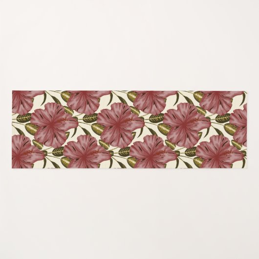 Tropical flowers seamless pattern | red flowers yogamat (Voorkant (horizontaal))