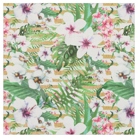 Tropical Flowers Stof (Close Up)