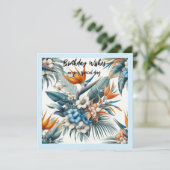 Tropical Flowers Verjaardagswensen Kaart (Staand voorkant)