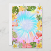 Tropical Flowers verlaat Flamingos Baby shower Kaart (Achterkant)