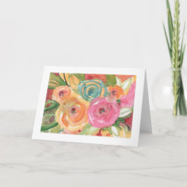 Tropical Flowers Watercolor Kaart