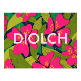 Tropical Flowers Welsh Bedankt Poster