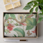 Tropical Flowers with Beautiful Red & Teal Bird Tissuepapier (Geschenk)