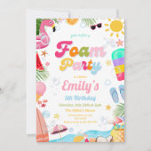 Tropical Foam Party Verjaardag Zomer Strandfeest Kaart (Voorkant)