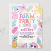 Tropical Foam Pool Splash Pad Verjaardagsfeestje Kaart (Voorkant)