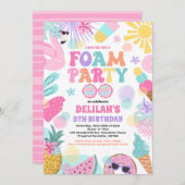 Tropical Foam Pool Splash Pad Verjaardagsfeestje Kaart (Voorkant / Achterkant)