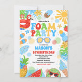 Tropical Foam Pool Splash Pad Verjaardagsfeestje Kaart (Voorkant)