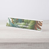 Tropical Foliage Desk Naam Bord Bureau Naambordje (Voorkant)