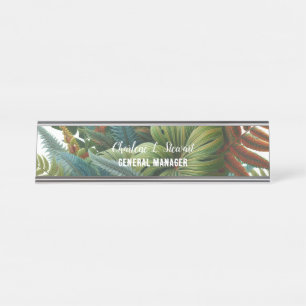 Tropical Foliage Desk Naam Bord Bureau Naambordje