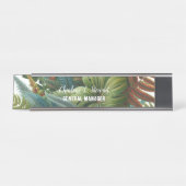 Tropical Foliage Desk Naam Bord Bureau Naambordje (Voorkant)