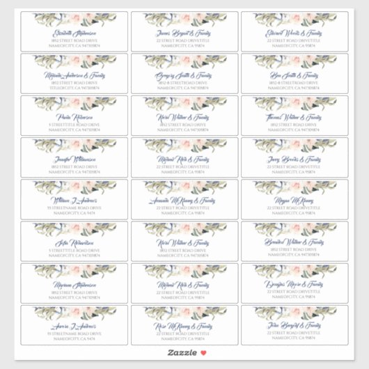 Tropical Foliage Gast Namen Adresetiketten Sticker (Vel)