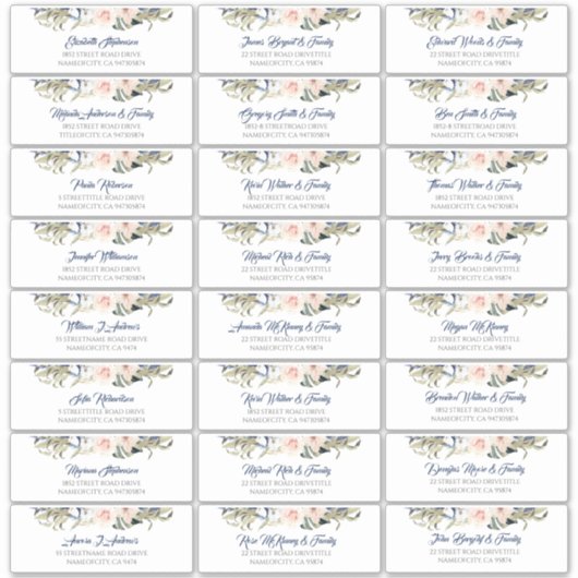 Tropical Foliage Gast Namen Adresetiketten Sticker (Voorkant)