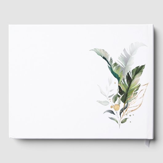 Tropical Foliage Gold Wedding Gastenboek (Achterkant)