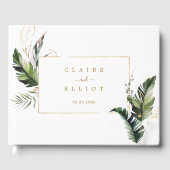 Tropical Foliage Gold Wedding Gastenboek (Voorkant)