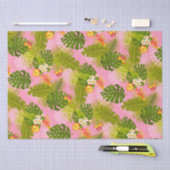 Tropical Foliage Summer Pink Tissuepapier (Craft)